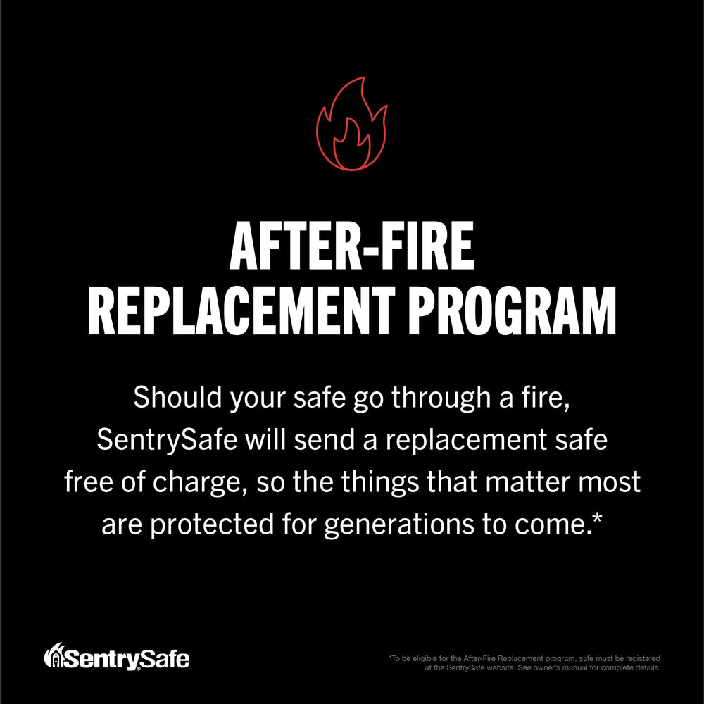 SentrySafe beside hand for scale showing compact portable protection