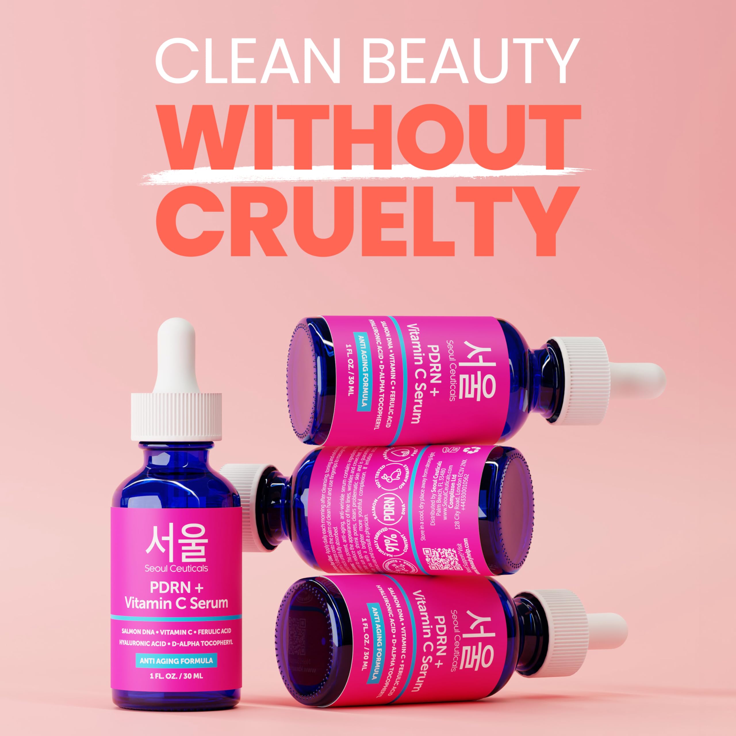 SeoulCeuticals bottle with box demonstrating clean K-beauty presentation