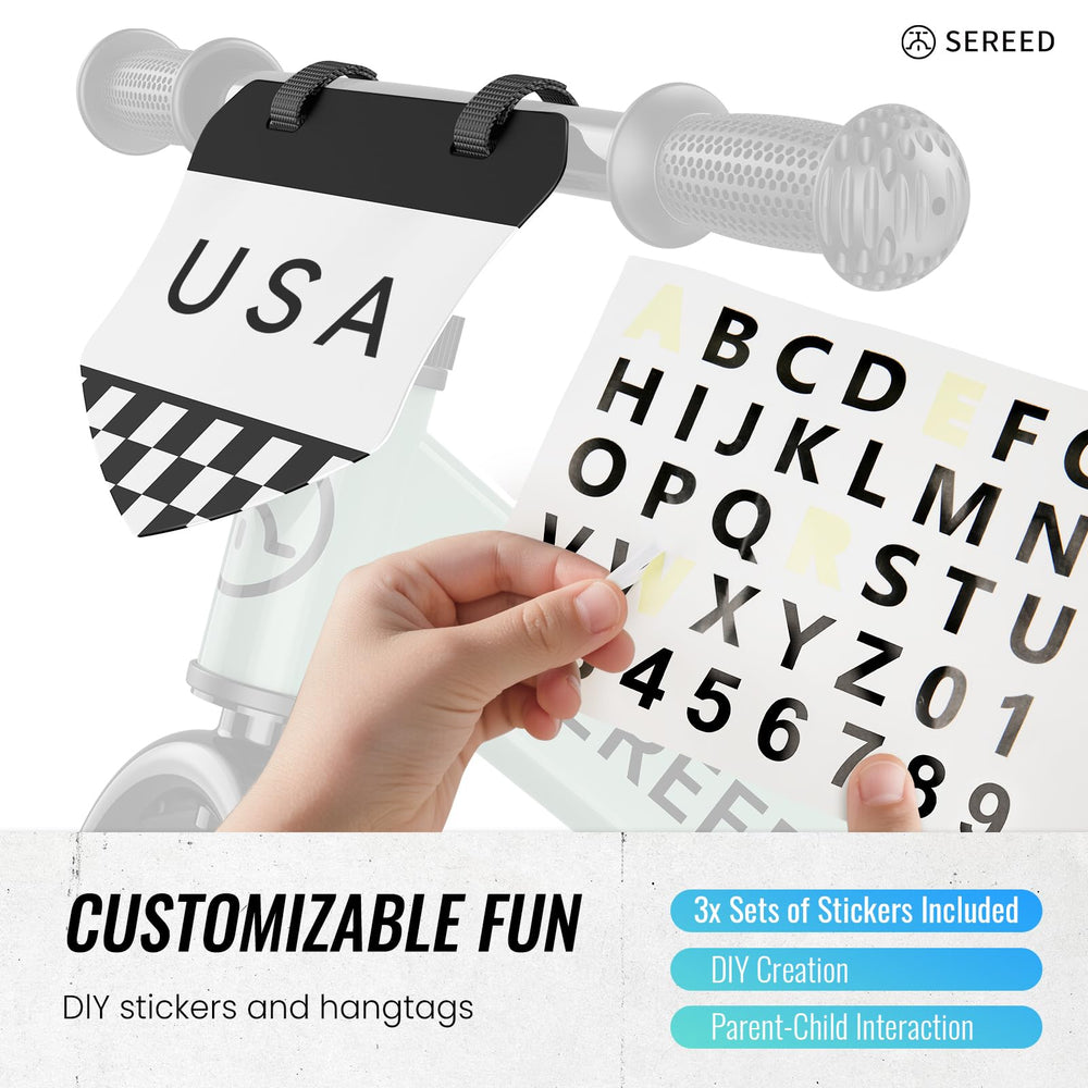 SEREED handlebar close-up with rubber grips for secure, comfortable steering