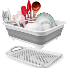 Seropy front view over-sink dish rack showing full drying capacity and neat organization