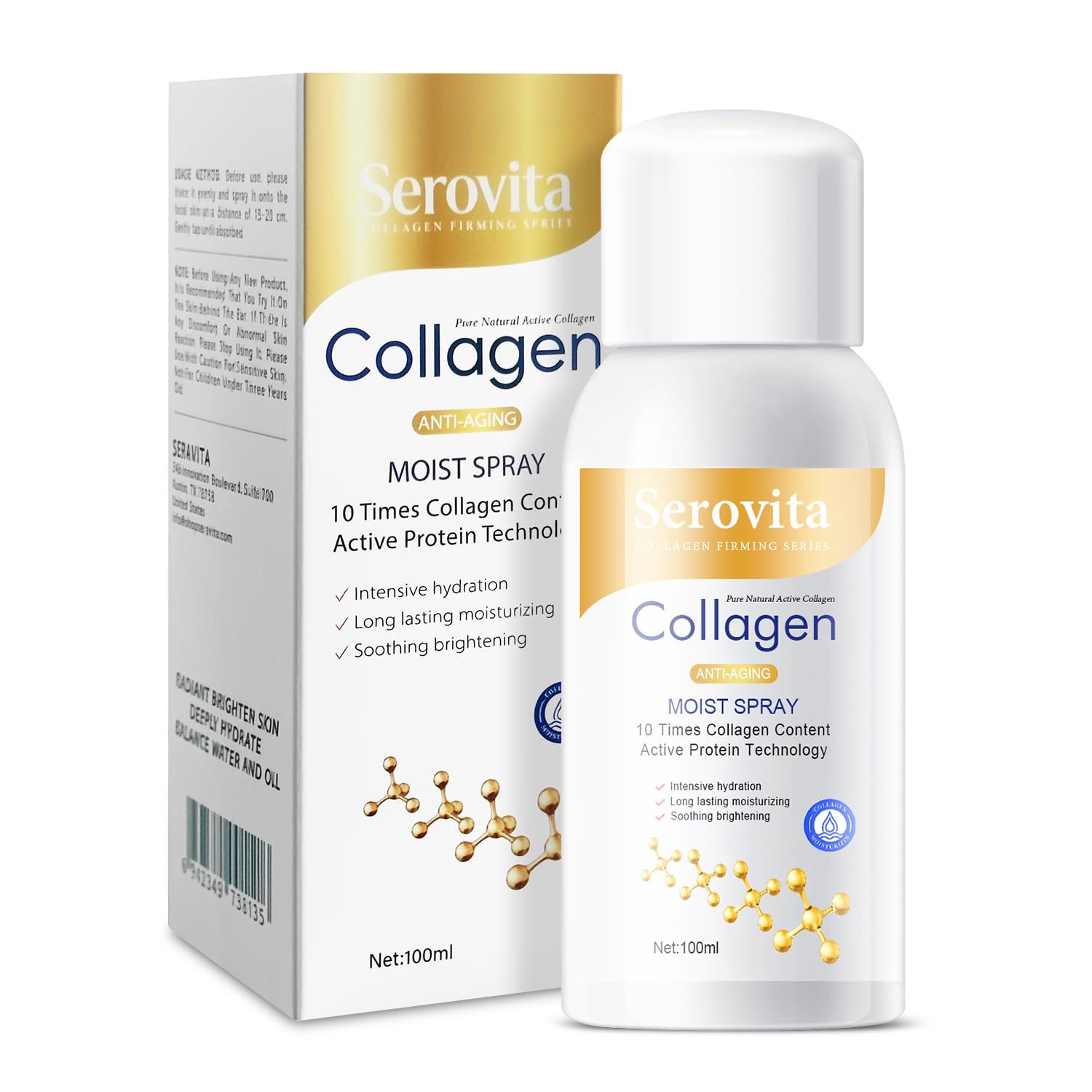 Serovita front packaging showing 100ml spray and firming benefit