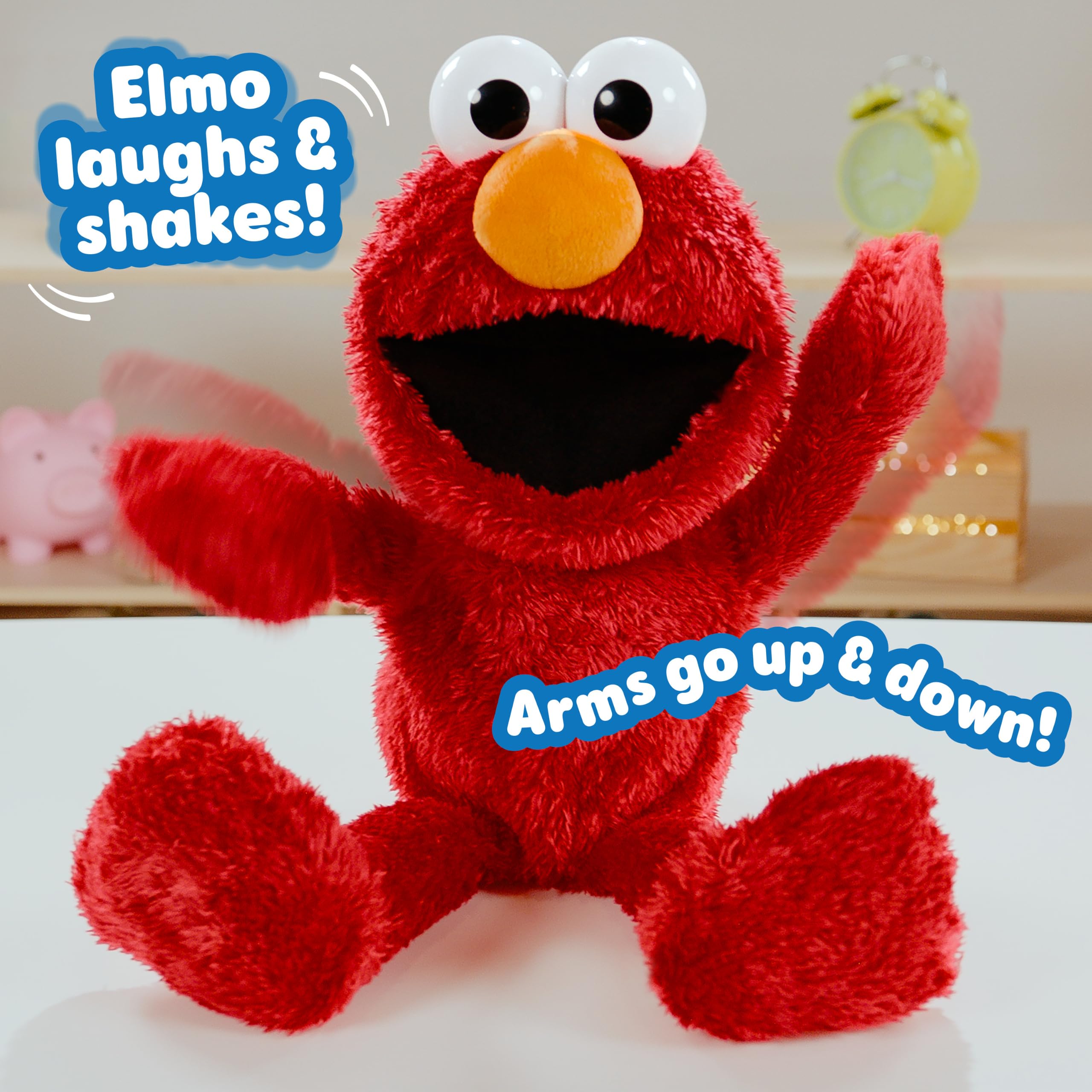 Sesame Street close-up of Elmo mouth expressing laughter and engagement