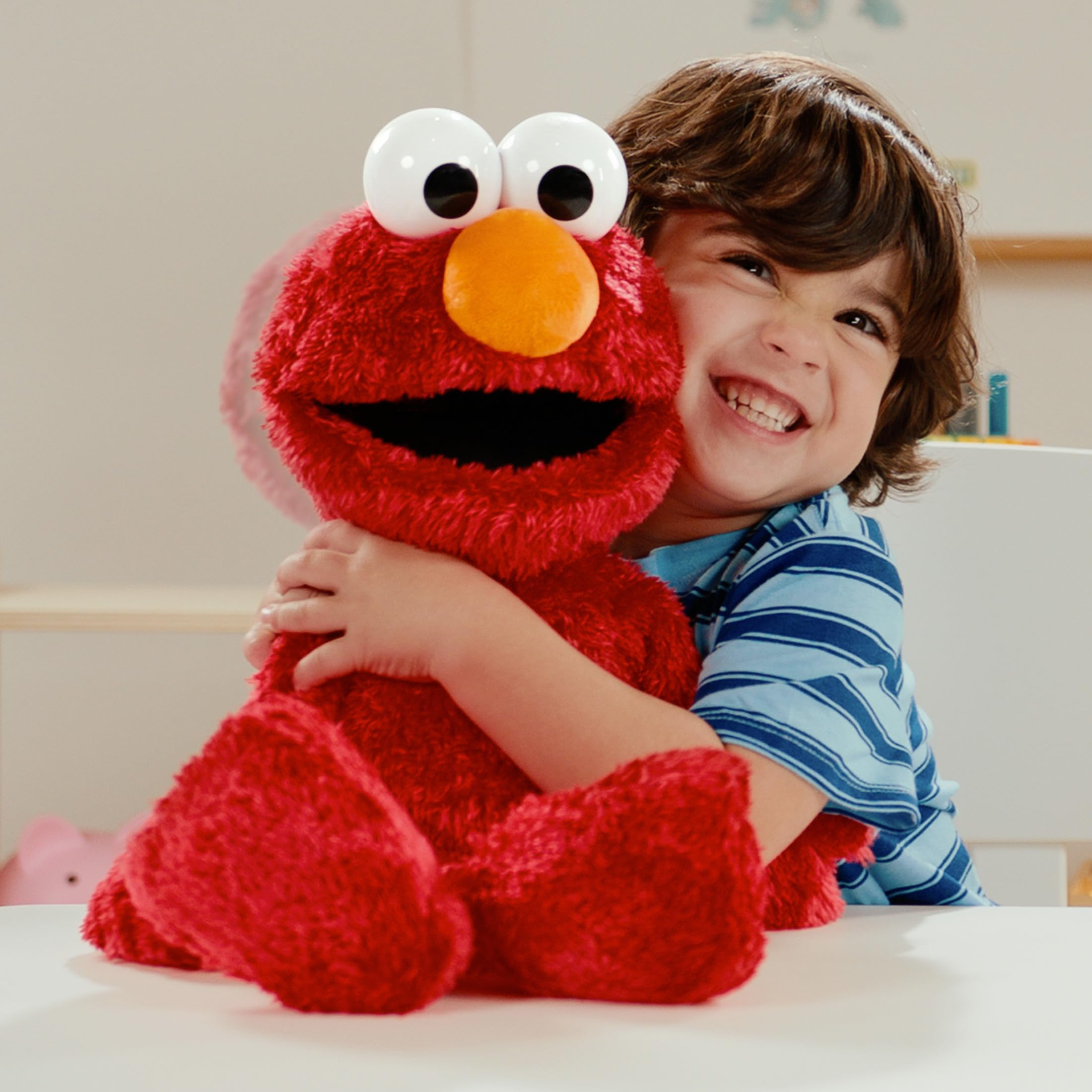 Sesame Street close-up of plush texture demonstrating soft fabric for cuddling comfort