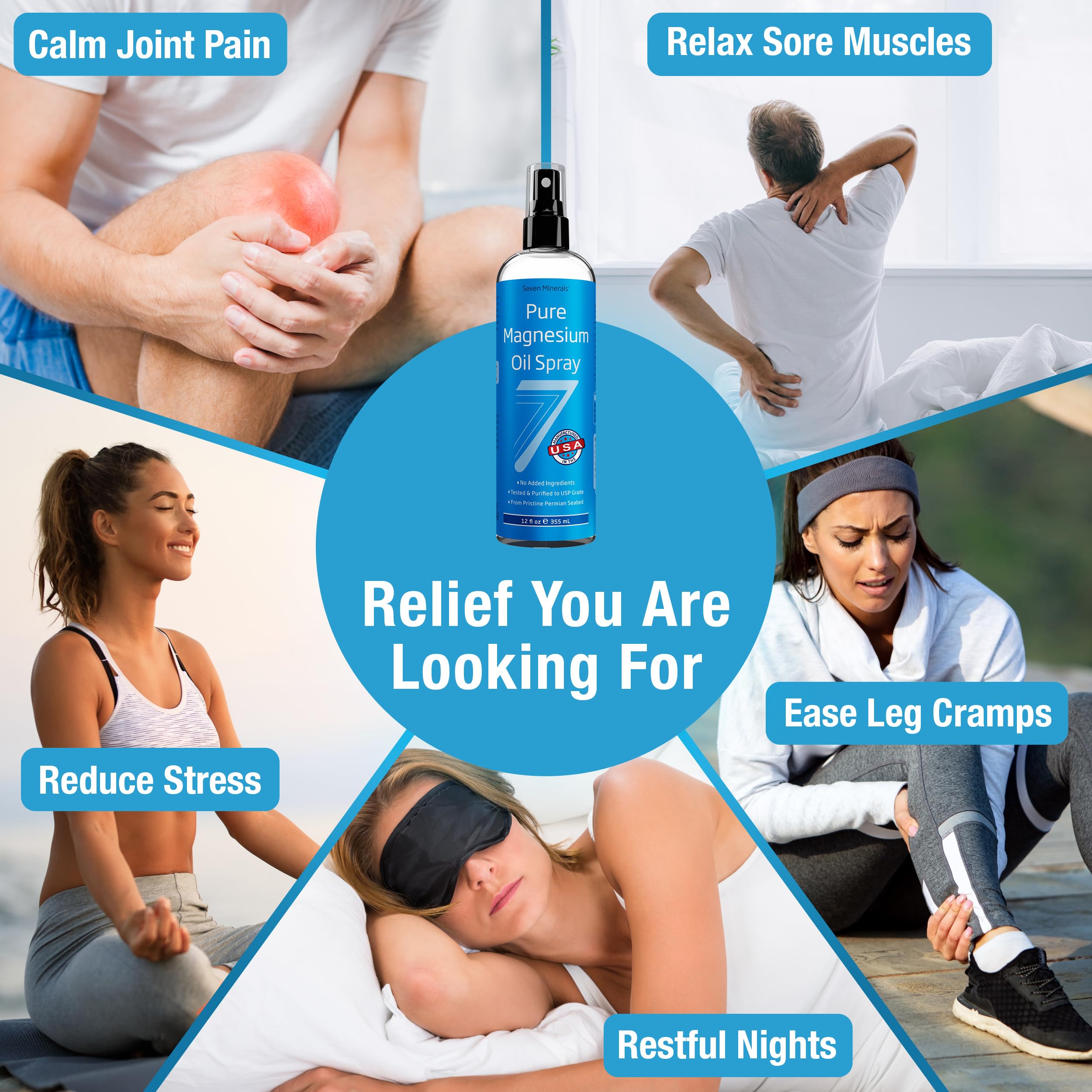 Seven Minerals being applied to feet for nighttime relaxation and relief