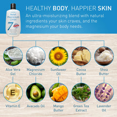 Seven Minerals lotion texture swipe showing fast absorption benefit