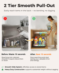 Sevenblue showing three adjustable height positions for customizable vertical storage