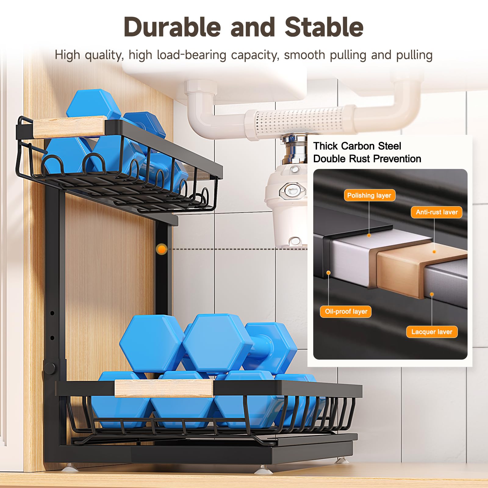 Sevenblue side profile with scale comparison illustrating compact dimensions and capacity