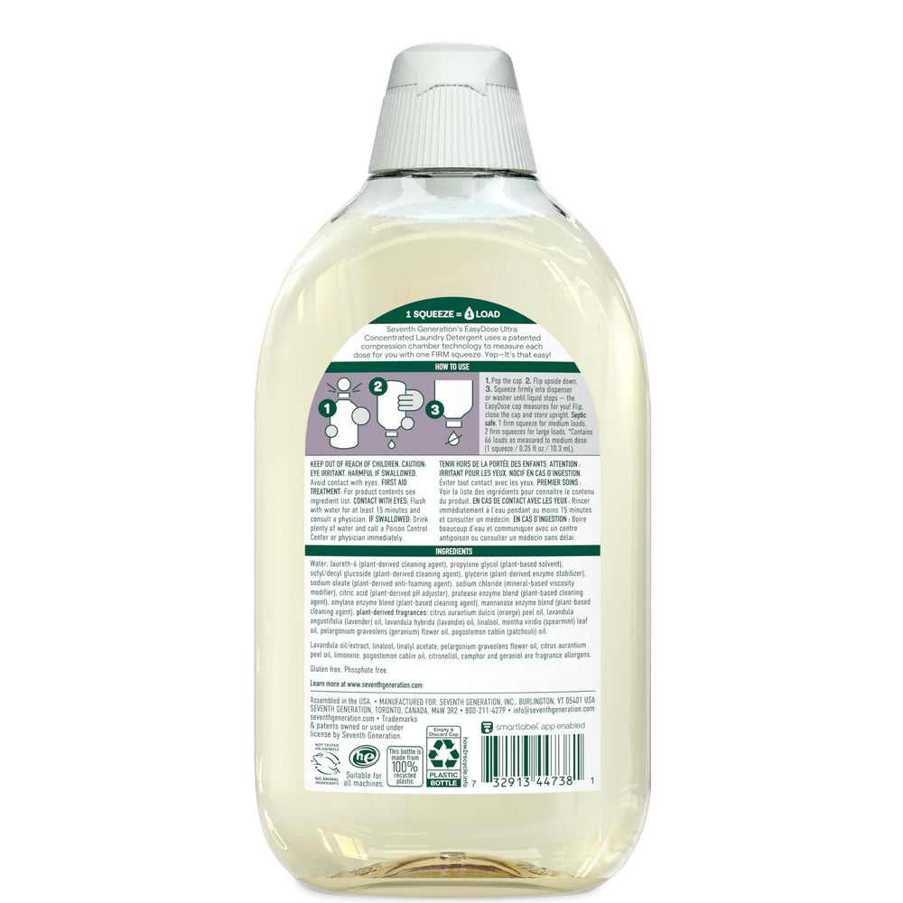 Seventh Generation flip-cap close-up demonstrating one-squeeze dosing convenience