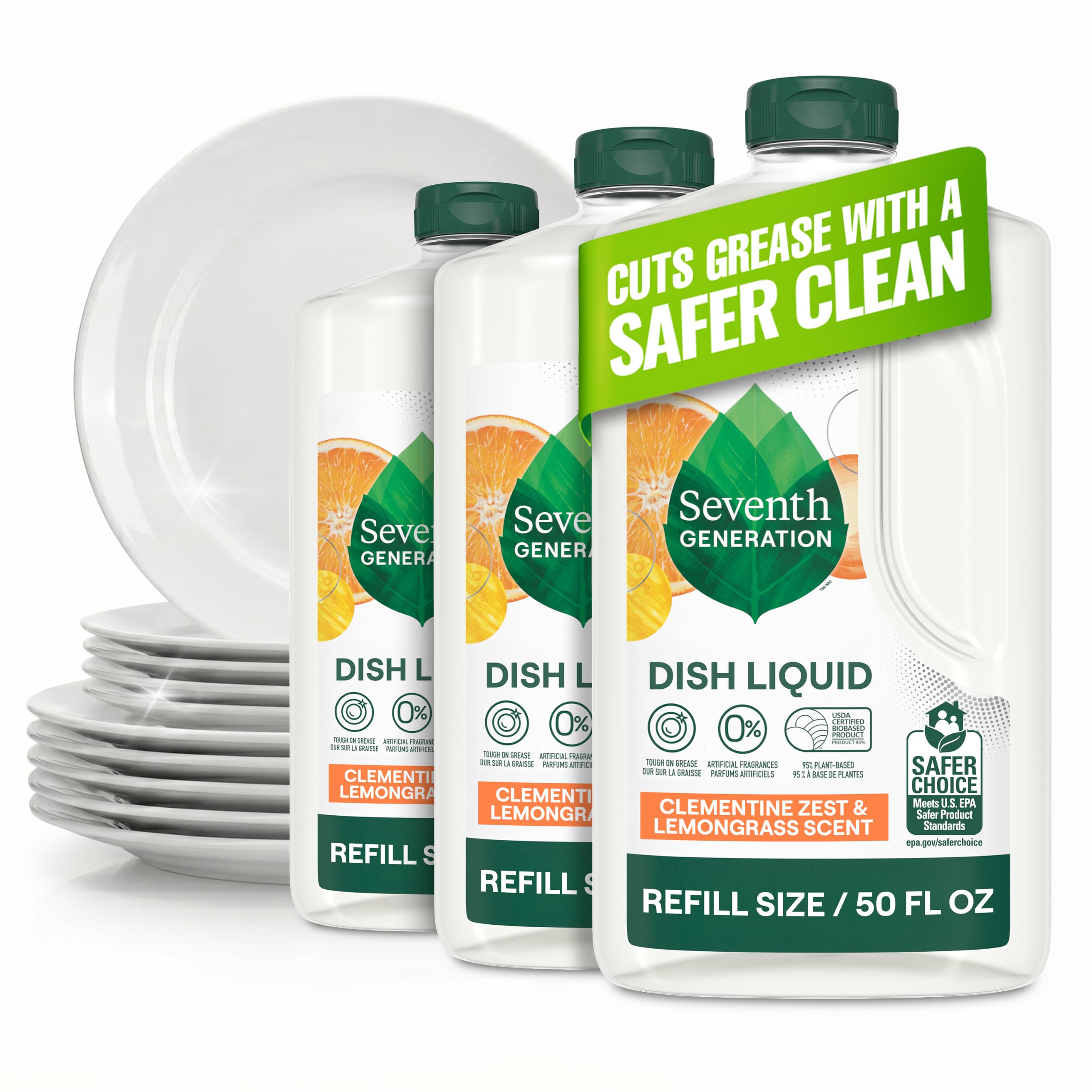 Seventh Generation front packaging showing cleaner refill and natural scent benefit