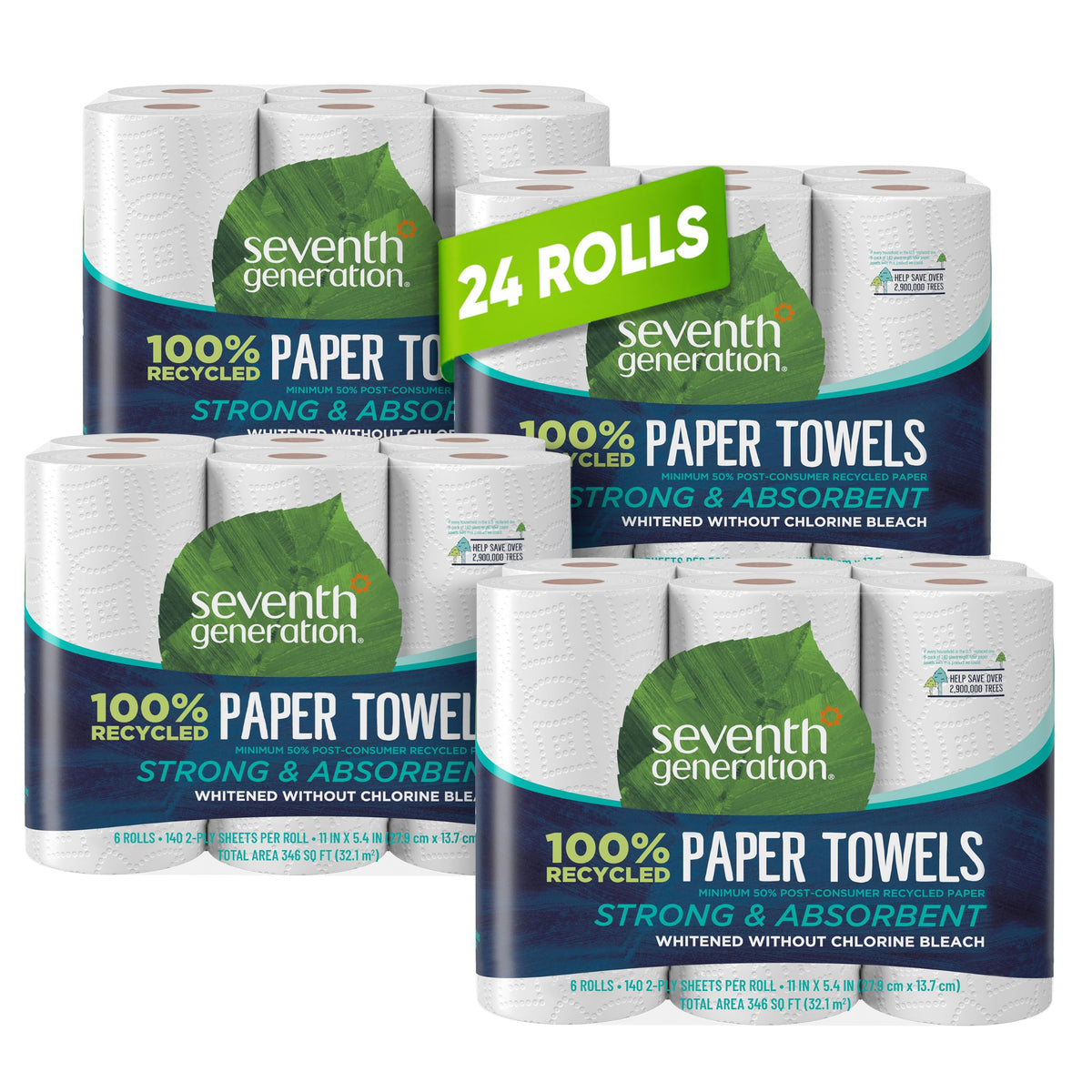 Seventh Generation front packaging showing recycled paper benefits and branding