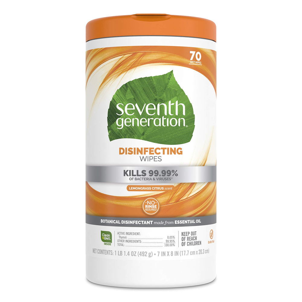 Seventh Generation wipes in bathroom lifestyle scene for regular high-touch cleaning