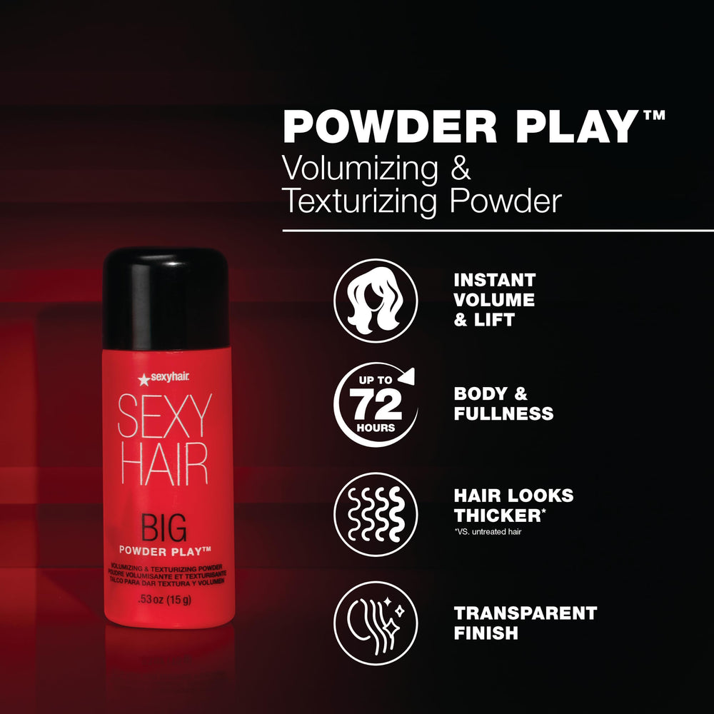 SexyHair Big Powder Play sprinkled through midlengths creating defined texture and separation