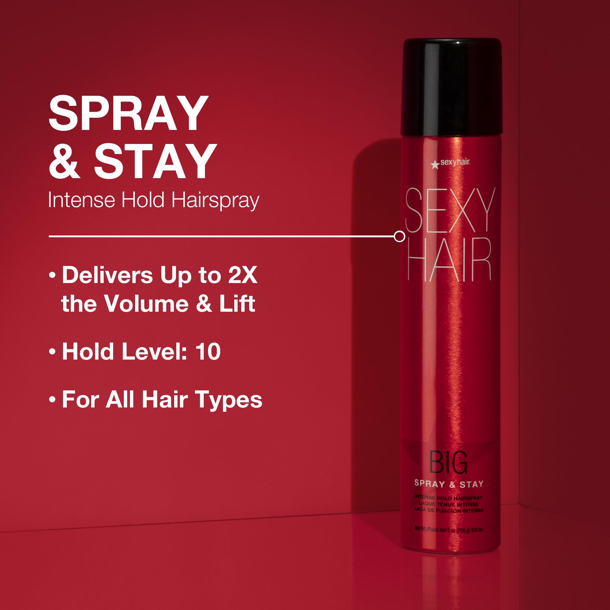 SexyHair side label detail highlighting hold claims and ingredients for informed choice