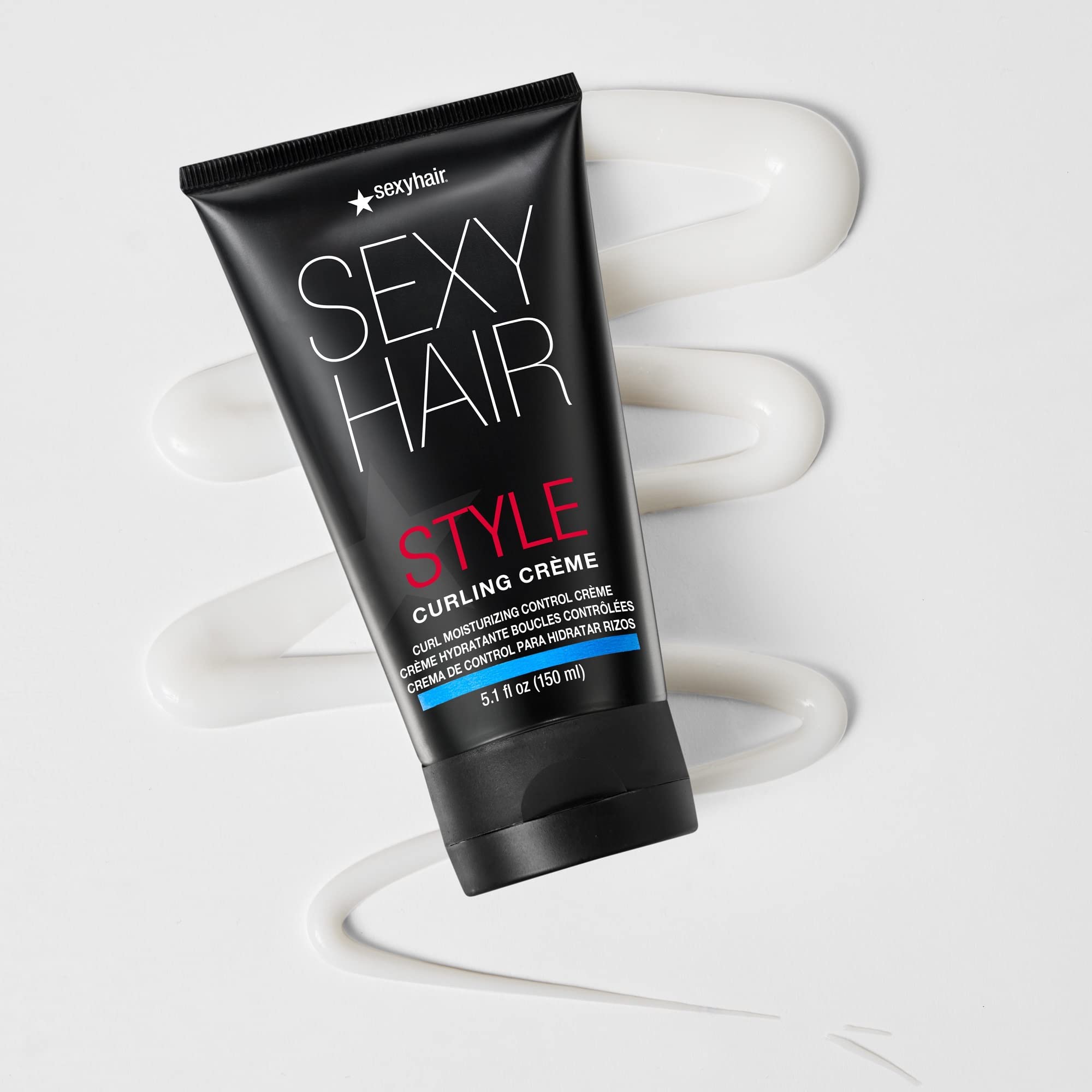 SexyHair cream texture scoop showing creamy consistency for smooth application