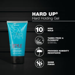 SexyHair Hard Up before and after hairstyle showing strong hold and frizz control