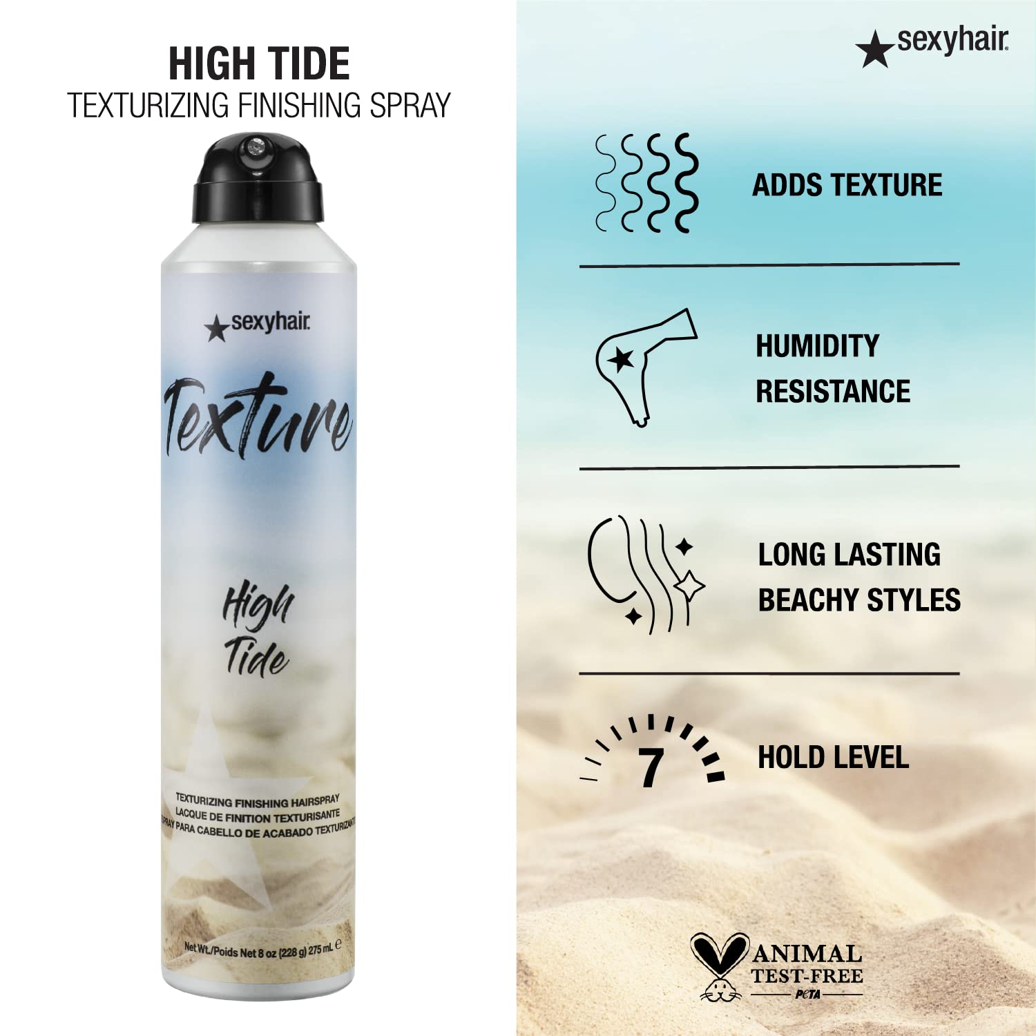 SexyHair High Tide close-up on hair texture delivering defined separation