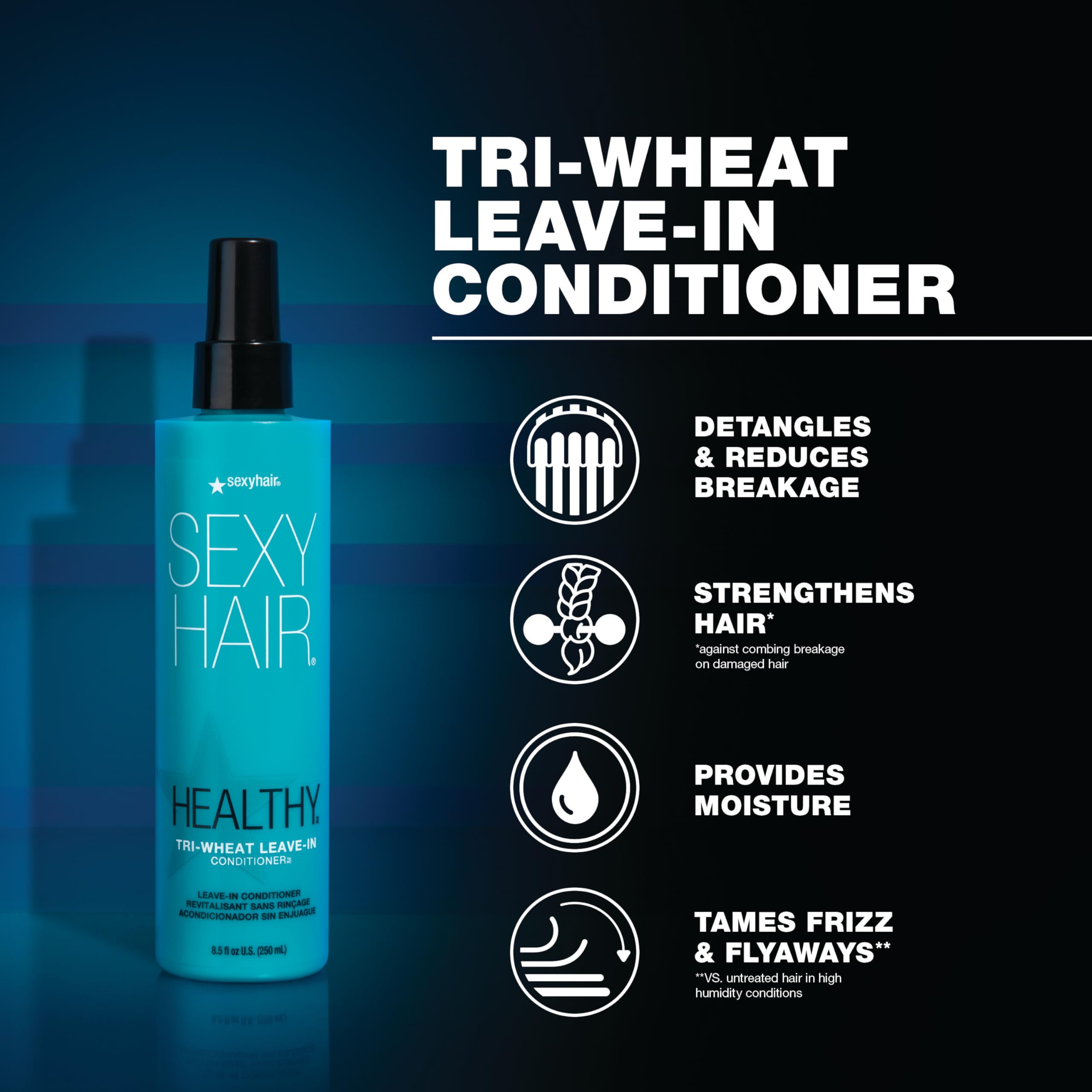 SexyHair bottle next to everyday items to show 8.5 oz size and portability