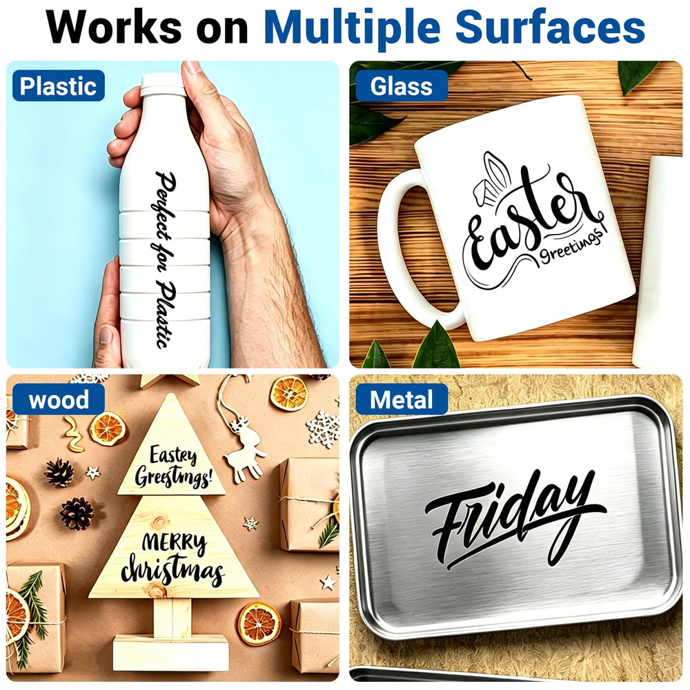 SFAIH bold black ink stroke on cardboard showing quick-dry, smudge-free benefit