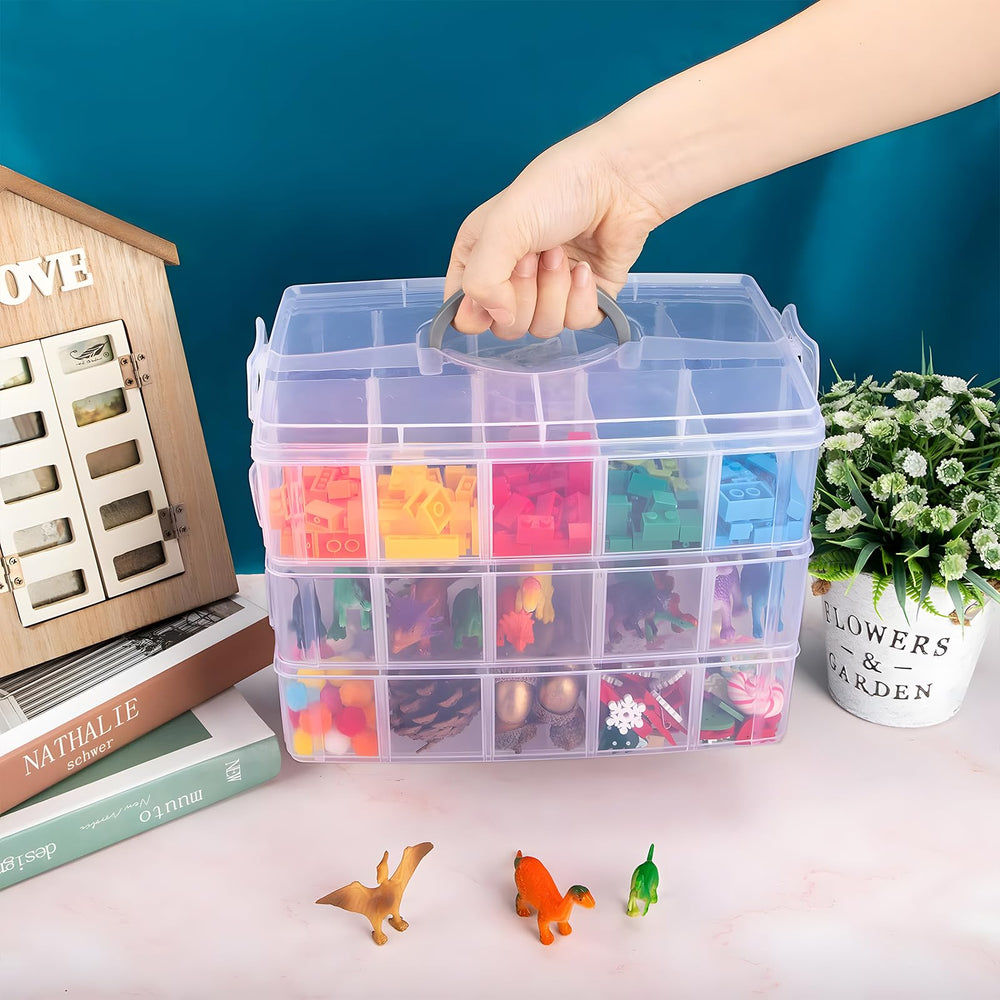 SGHUO multiple stacked boxes on shelf showing expandable storage and stable interlock