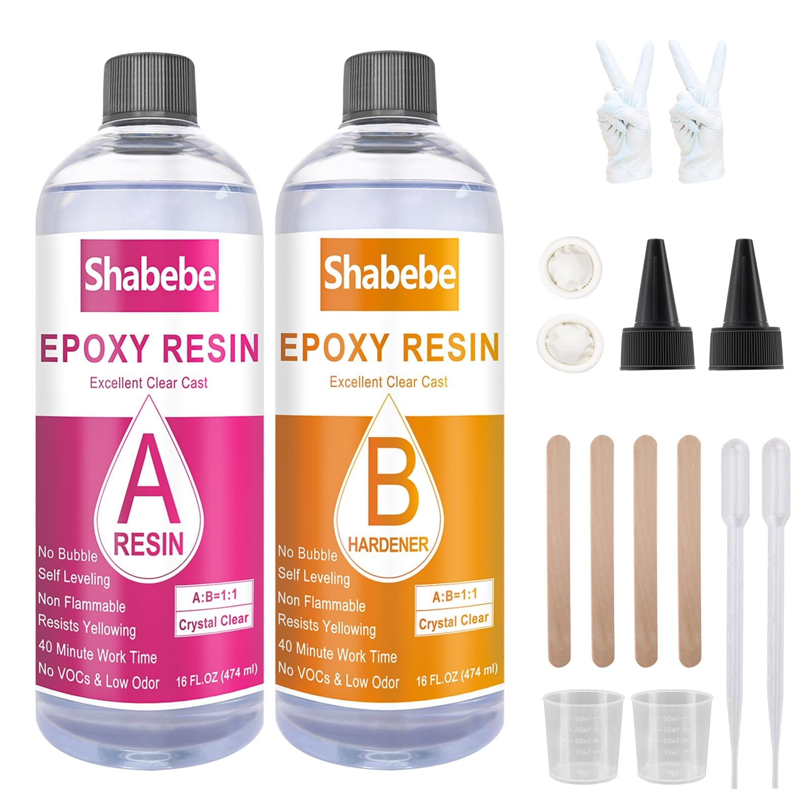 Shabebe front packaging 32oz kit showing label and included parts, ideal starter convenience