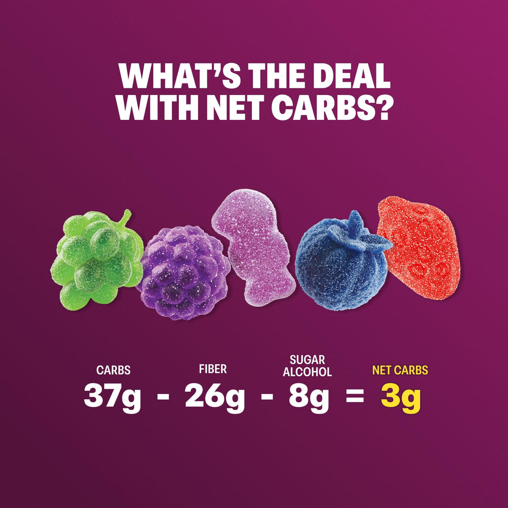 Shameless pouch beside a ruler illustrating 26 g serving size for portion control