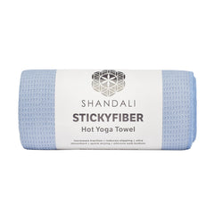 Shandali Stickyfiber front view showing blue microfiber and full mat coverage for sweat absorption