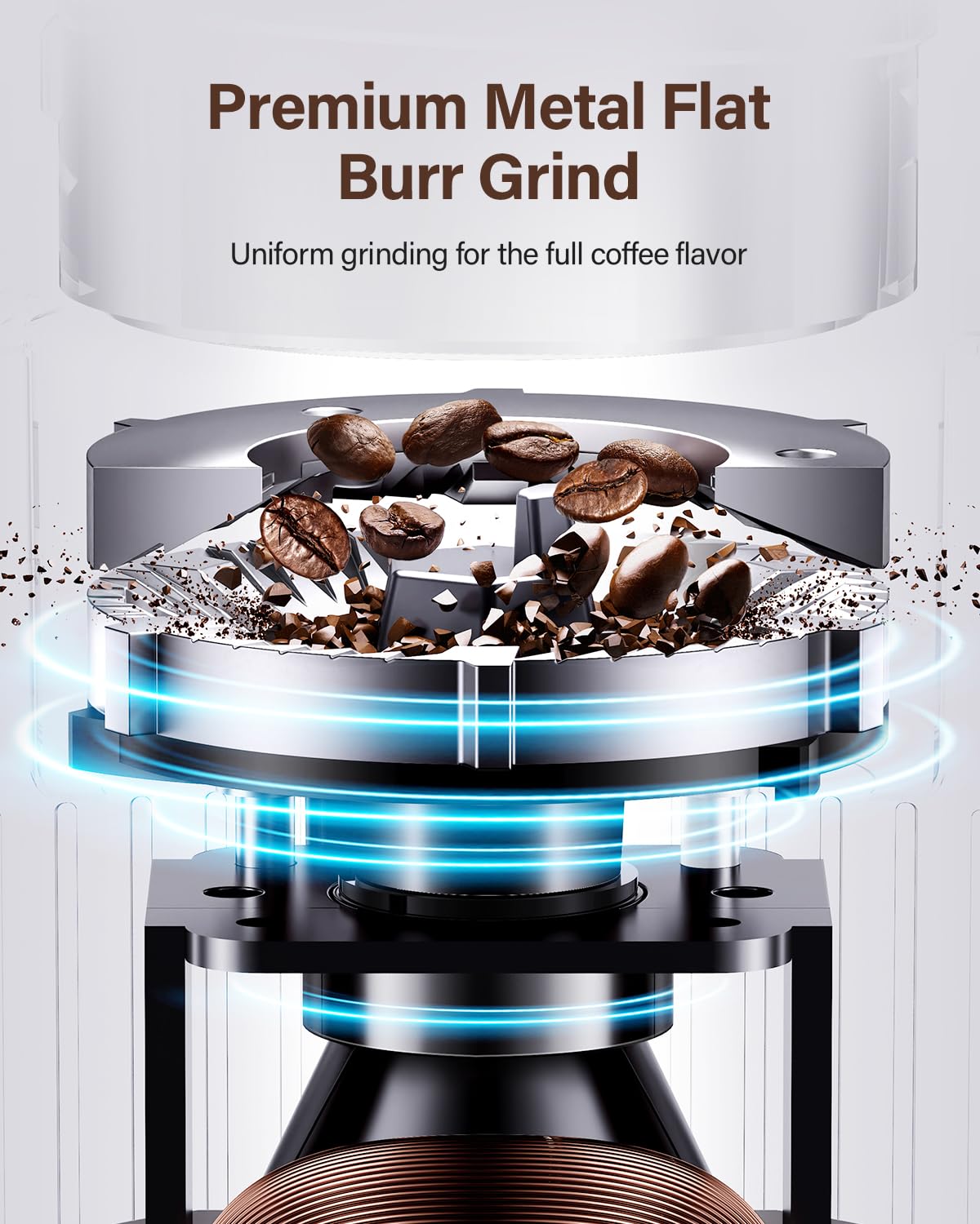 SHARDOR bean hopper filled with beans illustrating easy refill and sealed storage benefit