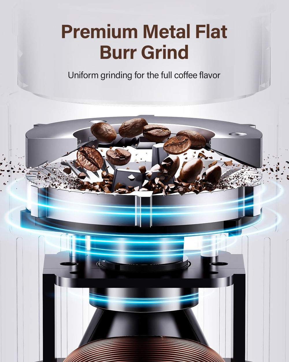 SHARDOR bean hopper filled with beans illustrating easy refill and sealed storage benefit