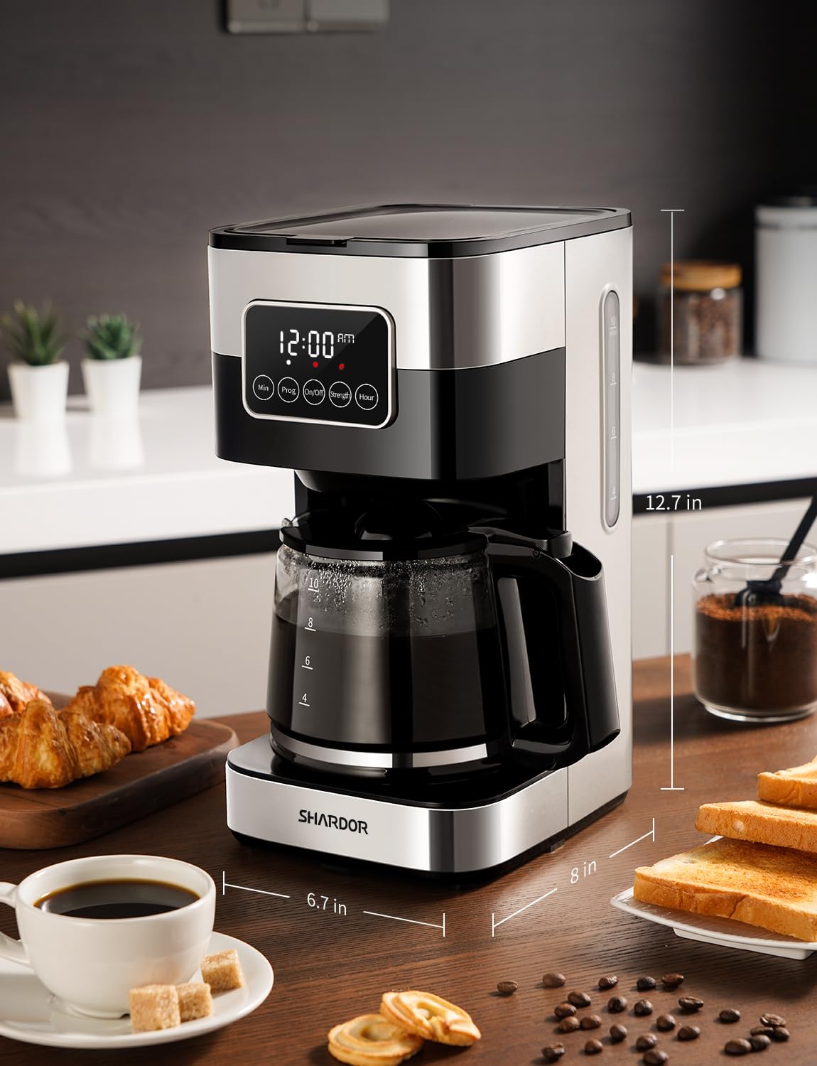 SHARDOR coffee maker in office kitchen lifestyle setting illustrates suitability for small teams benefit shared brewing