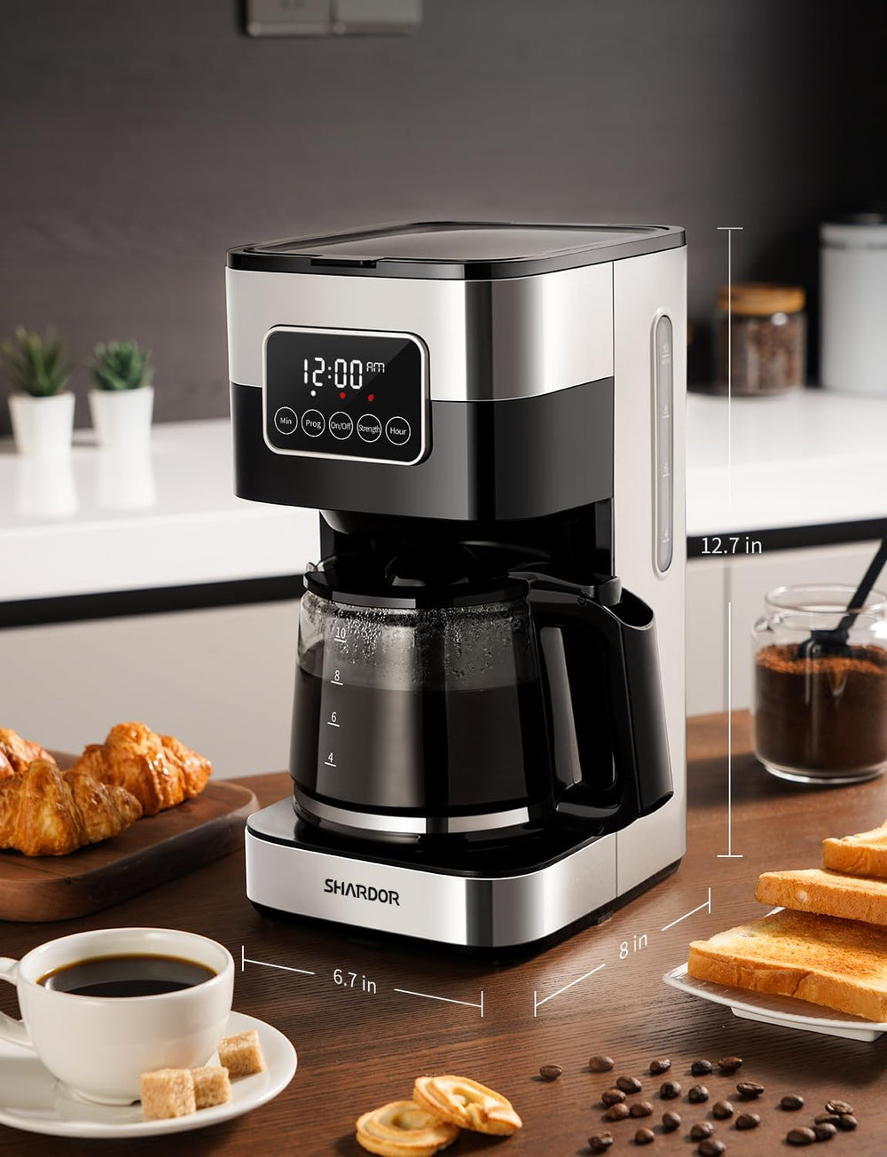 SHARDOR coffee maker in office kitchen lifestyle setting illustrates suitability for small teams benefit shared brewing