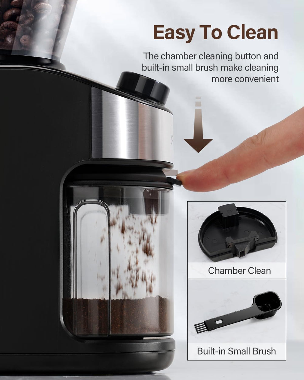 SHARDOR placed next to a coffee mug to show compact size and countertop fit benefit