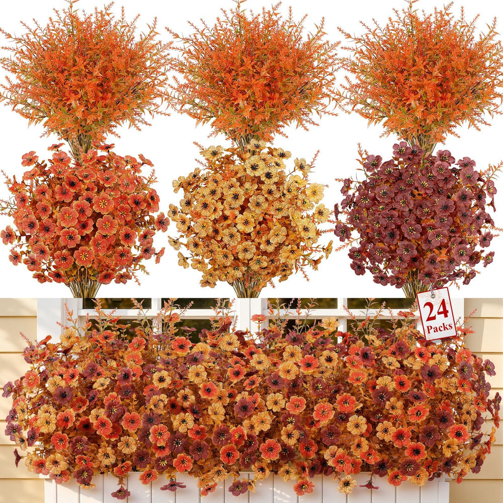 SHareconn front packaging showing complete 24pcs fall mums set for immediate display