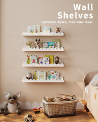 Shario shelves installed in a nursery showing organized, child-friendly decor