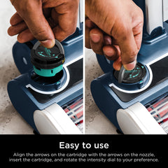 Shark cartridge installed in vacuum demonstrating odor control in use