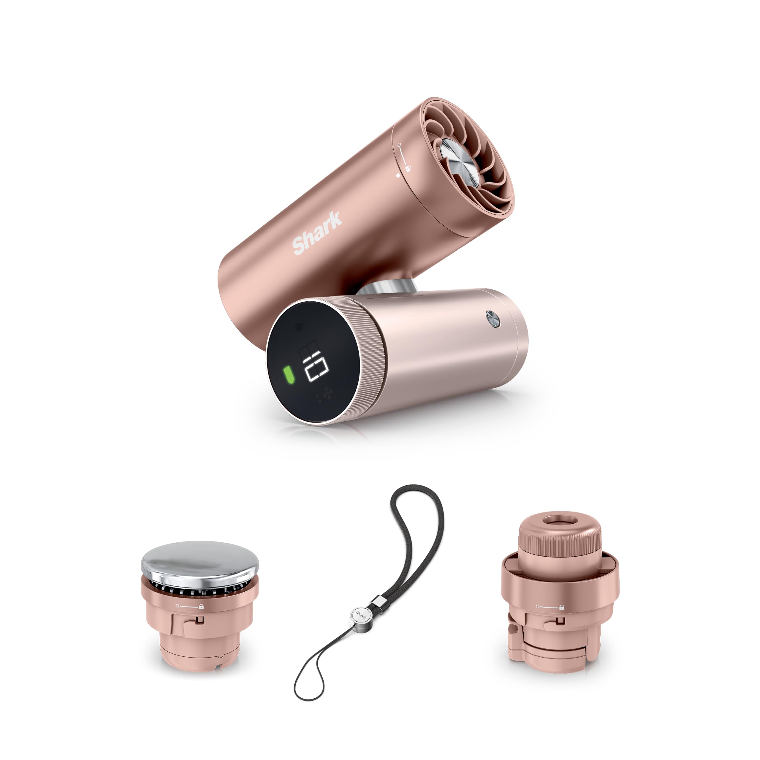 Shark ChillPill front view in rose gold showing compact design and controls