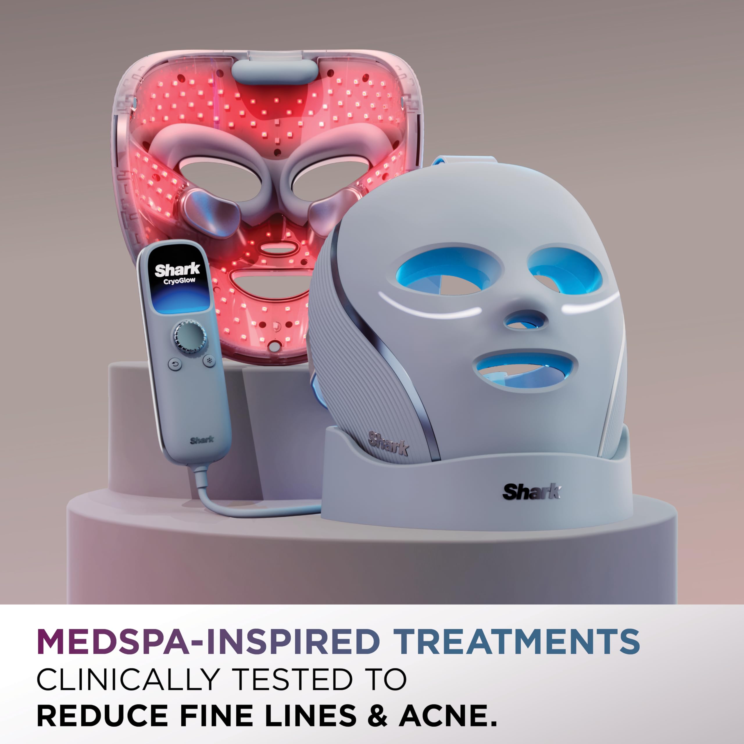 Shark CryoGlow on vanity in lifestyle setting for daily skincare integration