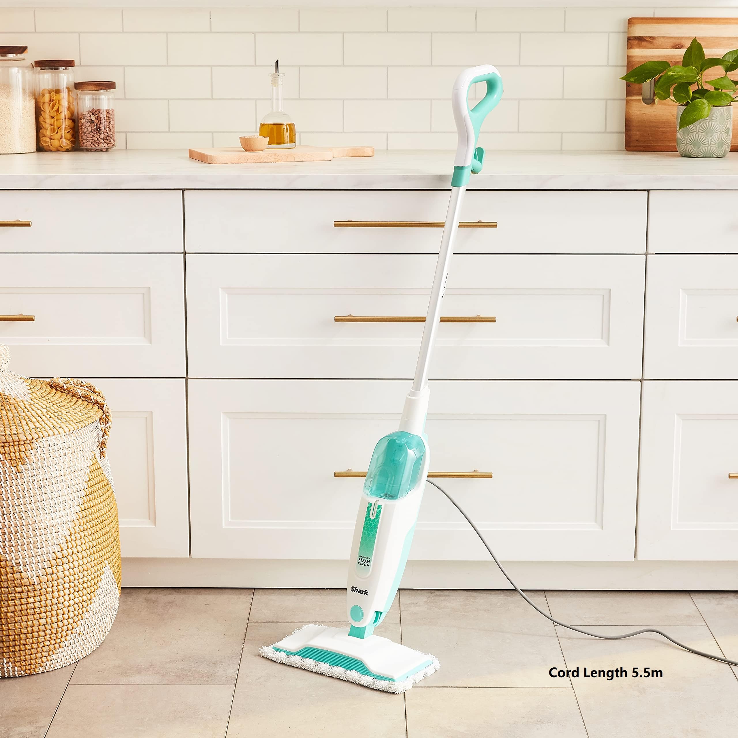 Shark S1000 swivel head angled under furniture for improved maneuverability
