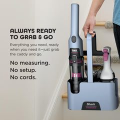 Shark Wide Stain Tool covering a larger upholstery area to speed up cleaning tasks