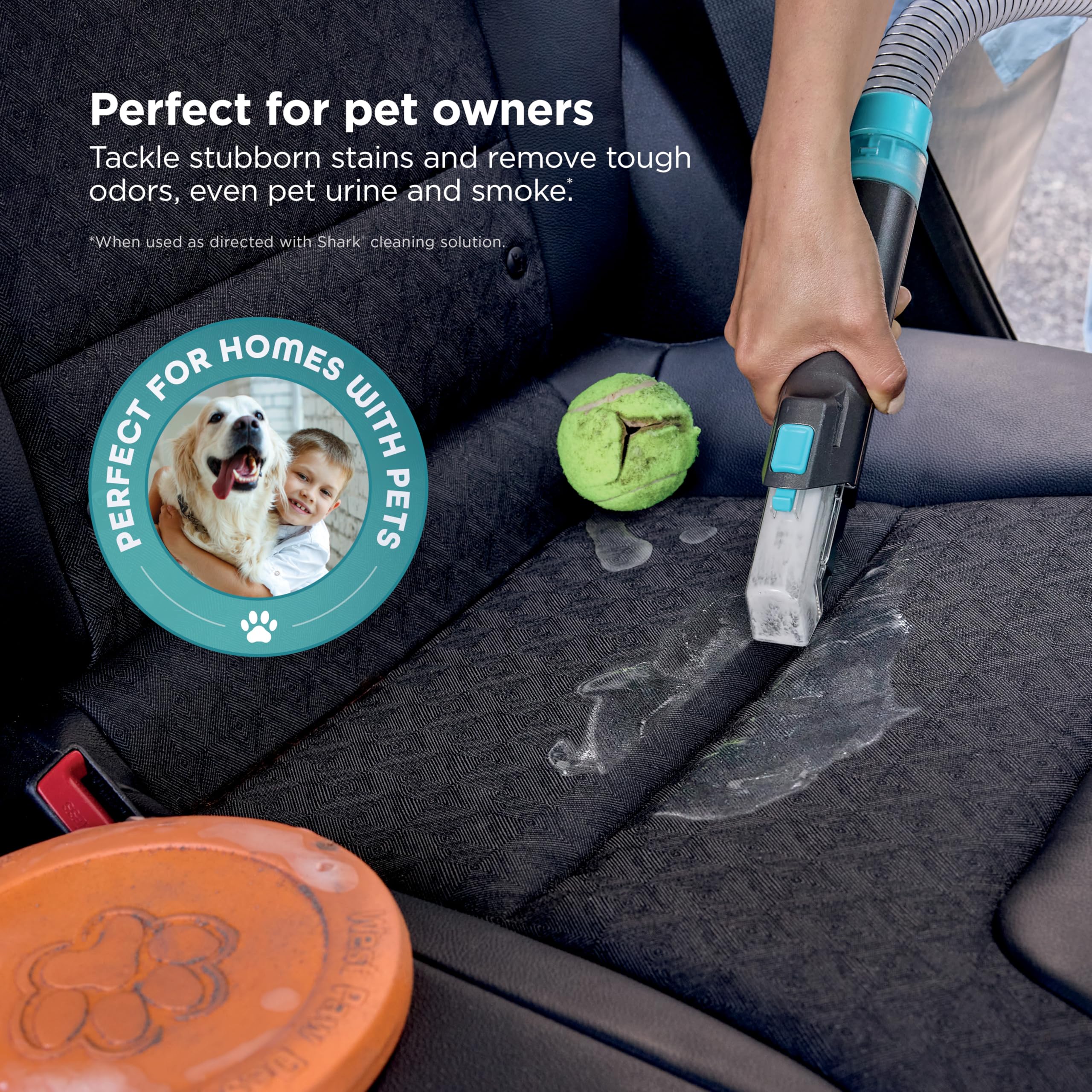 Shark StainStriker HairPro shown on shelf to illustrate lightweight under 9 lbs portable storage