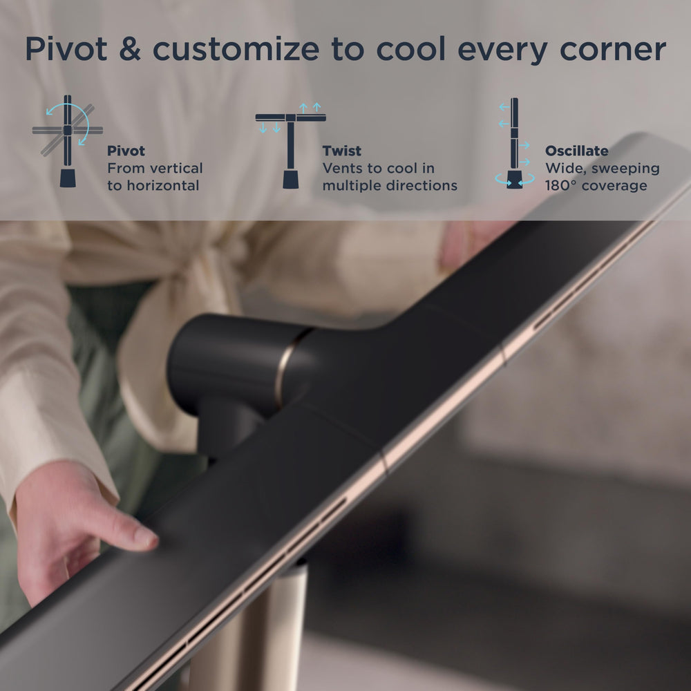 shark TurboBlade control panel detail showing speed and noise level selection benefits