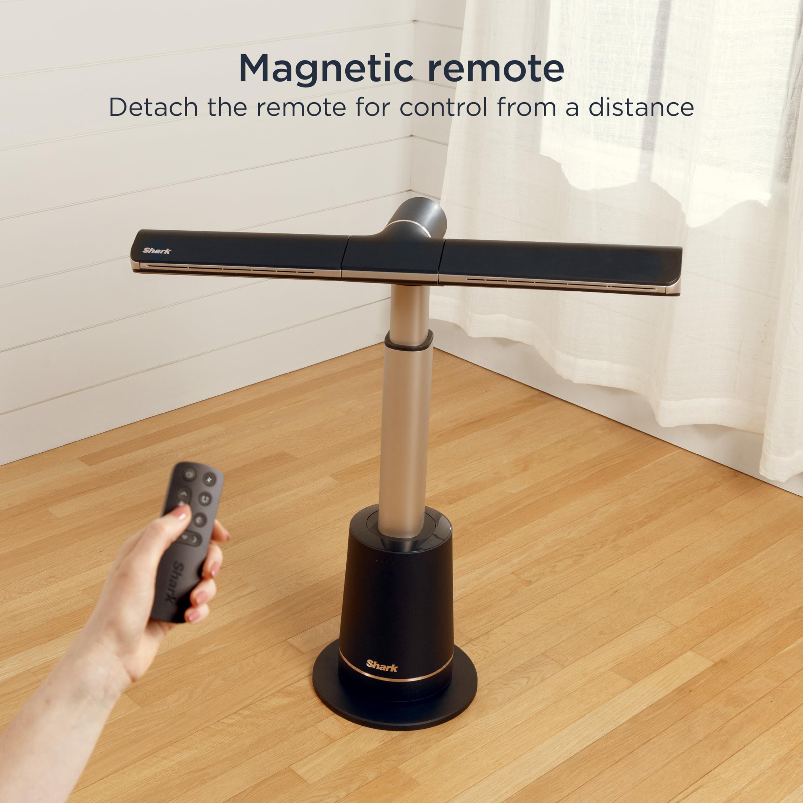 shark TurboBlade in a living room lifestyle scene showing quiet cooling benefit