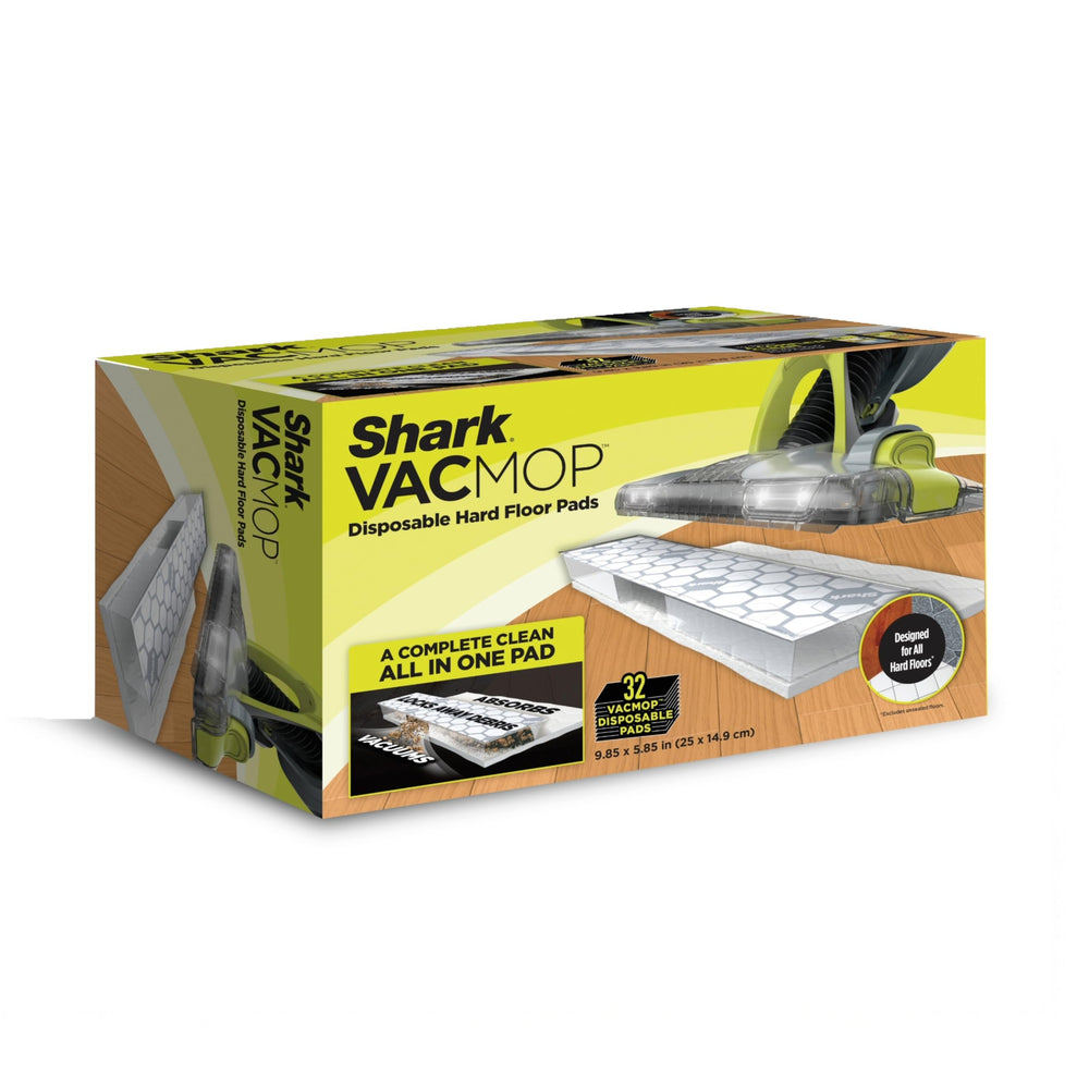 Shark VACMOP front packaging showing 32-count refill convenience