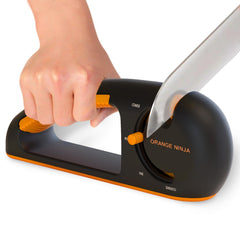 Sharp Pebble Orange Ninja front view showing compact 4-stage design and stability