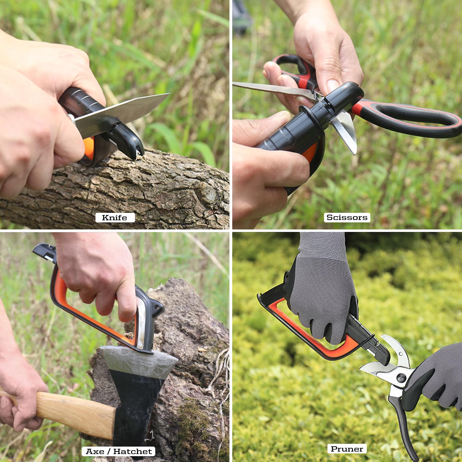 SHARPAL 103N in use sharpening a mower blade for improved cutting performance benefit