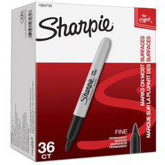 Sharpie ink stroke on paper showing bold black contrast and quick-dry benefit