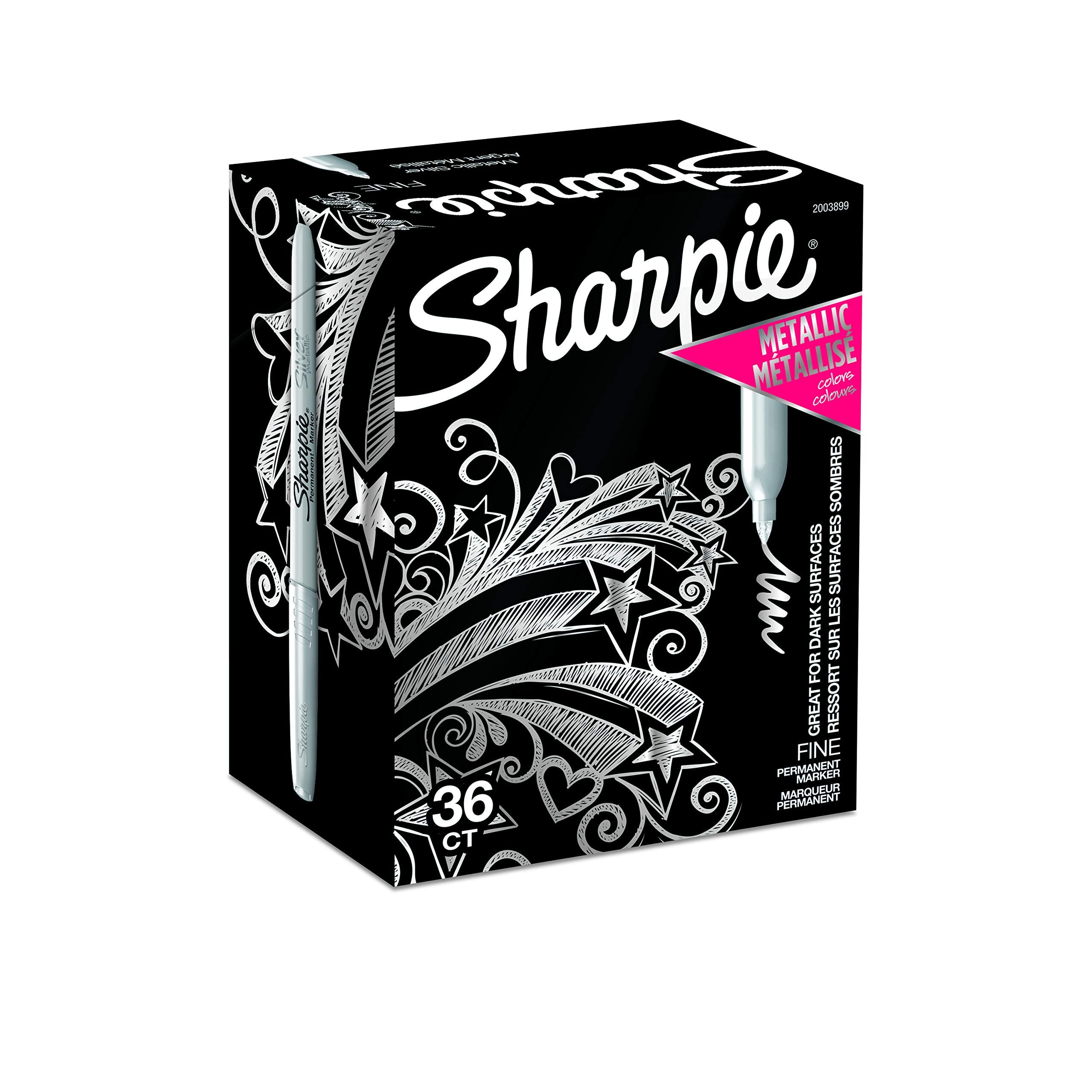 Sharpie markers in a craft setting enhancing cards with striking metallic accents
