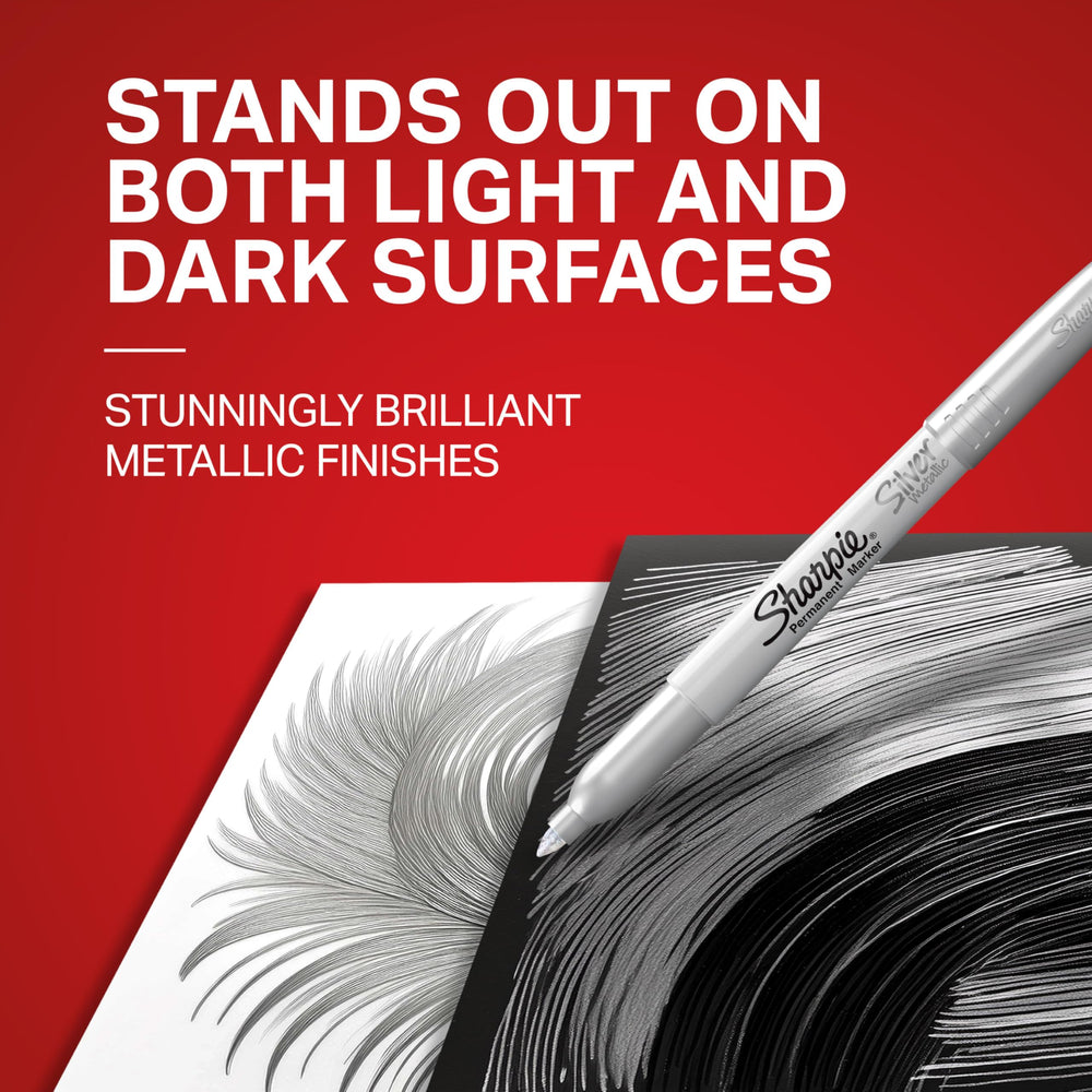 Sharpie written label on clear plastic demonstrating durable metallic sheen