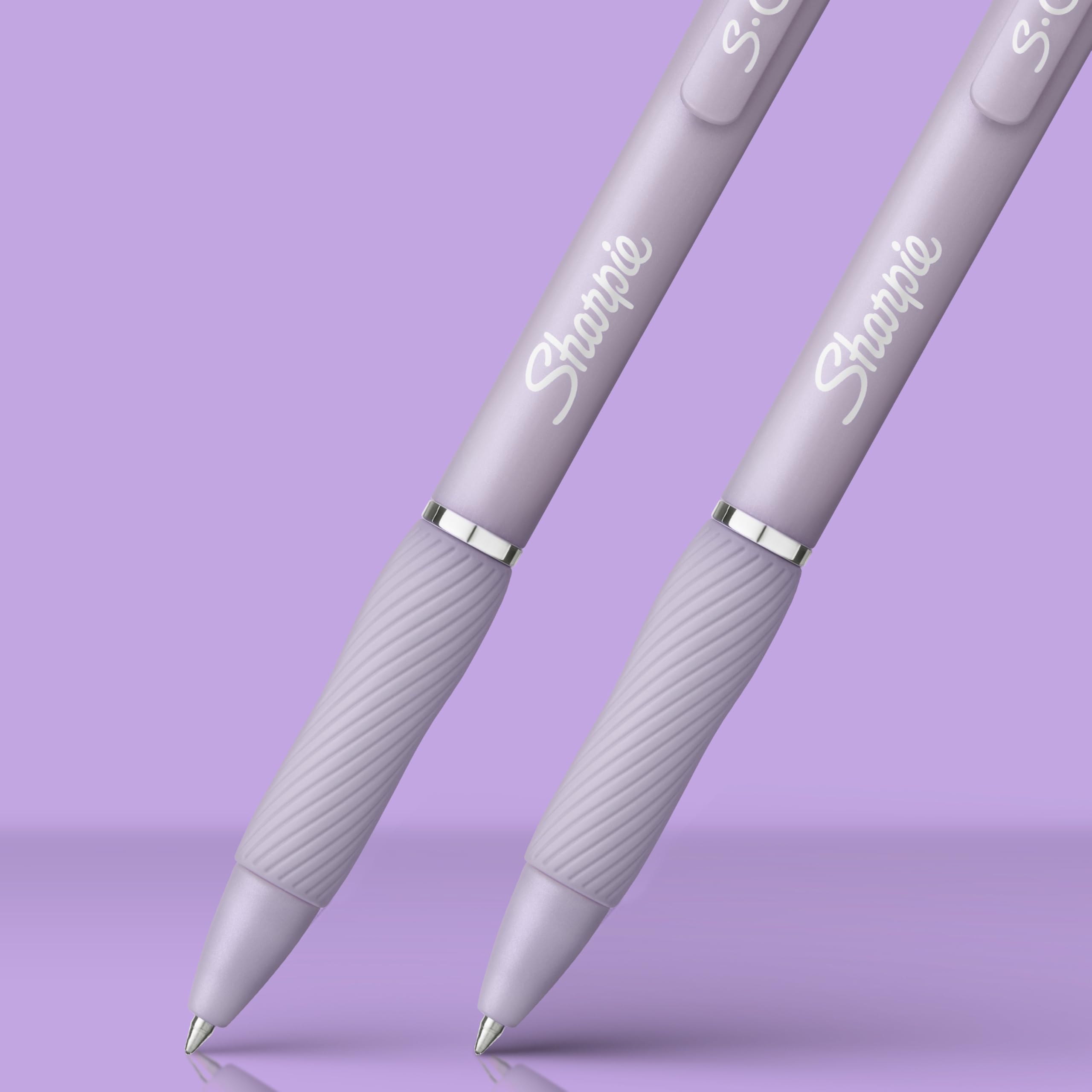 Sharpie S-Gel on a desk with notebook showing reliable everyday use