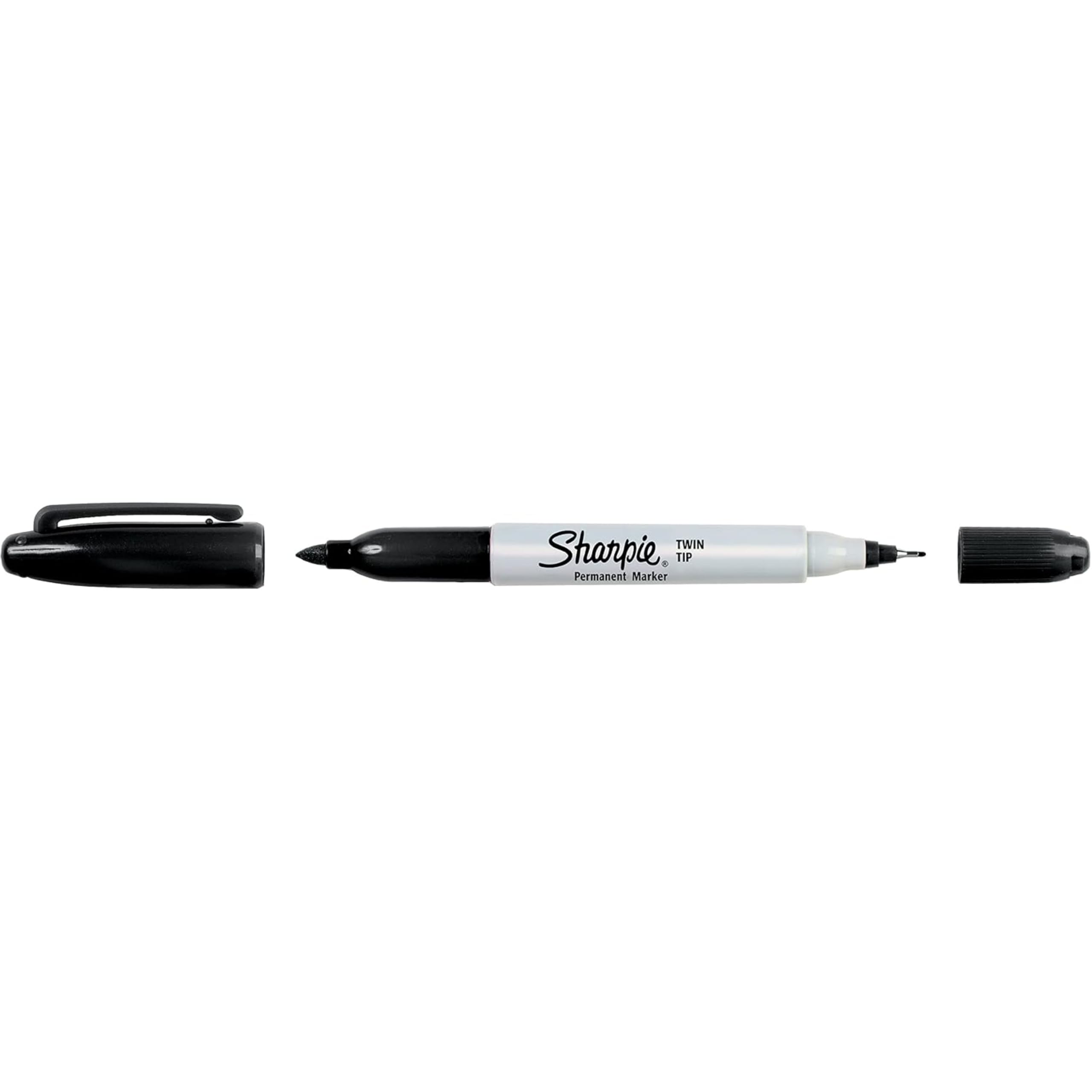 Sharpie twin tip black ink strokes comparison showing bold and precise lines for clear contrast