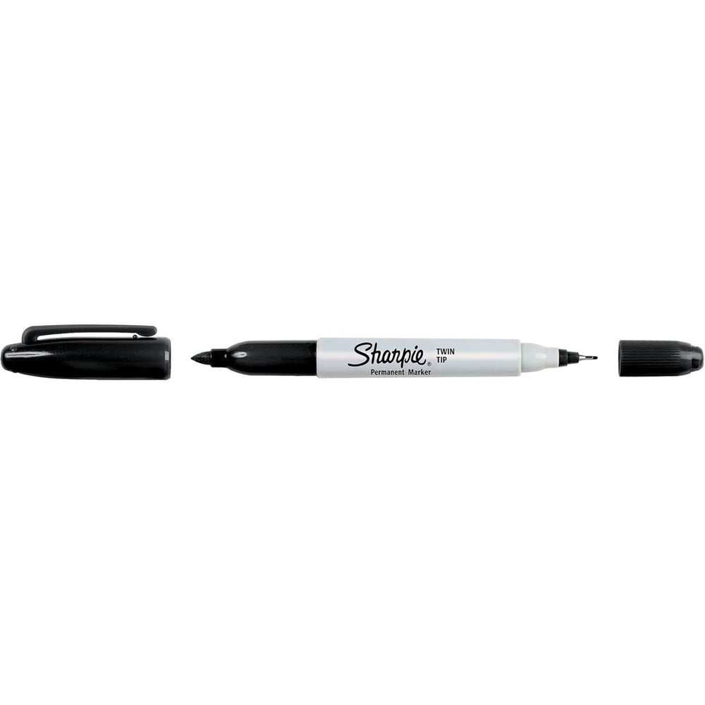 Sharpie twin tip black ink strokes comparison showing bold and precise lines for clear contrast